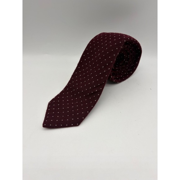 Bonobos Other - Bonobos Tie Mens OS Burgundy Micro Dot Wool Silk Blend Handmade USA Slim Classic